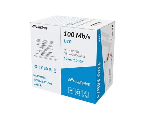 LANBERG LAN UTP CABLE 100MB/S 305 M CCA Red