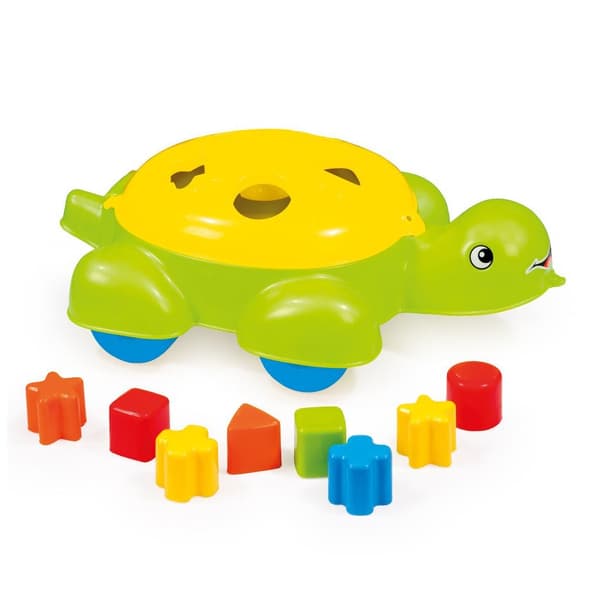 Dolu Shape Sorter Turtle with 10 Shapes - Suitable for Children from 12 Months