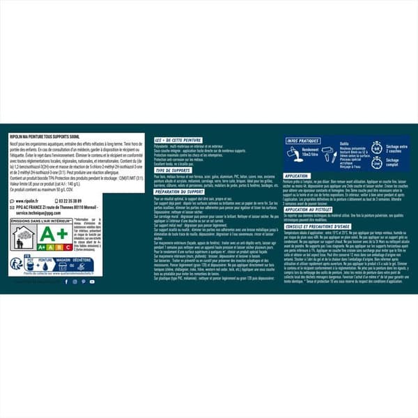 Ripolin Multi-surface Paint - Acapulco Blue - RAL 5020 - Matte - 2 L