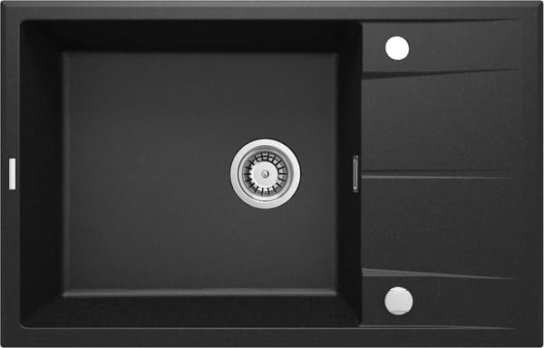 Deante 1-Bowl Granite Sink with Drainer Metallic Graphite
