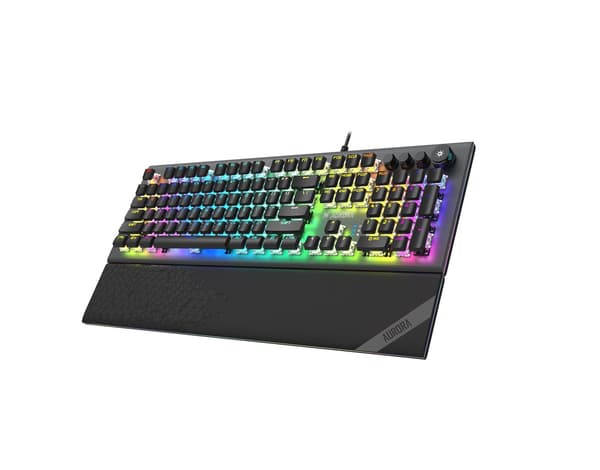 iBox Aurora K-5 USB QWERTY Keyboard RGB Red Switch Silver