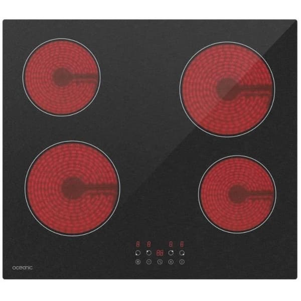 OCEANIC Ceramic Hob - 4 Burners - 59 x 52 cm - Black