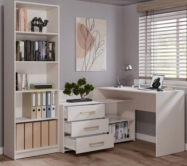 Dany Kashmir Corner Desk Set with 3 Drawers Model DANY