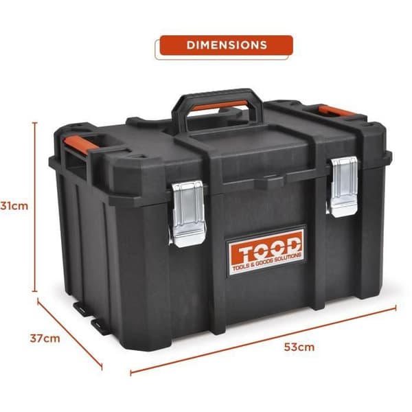 TOOD Tool Case - Waterproof - Tool Organizer Dividers - 53x37x31 cm