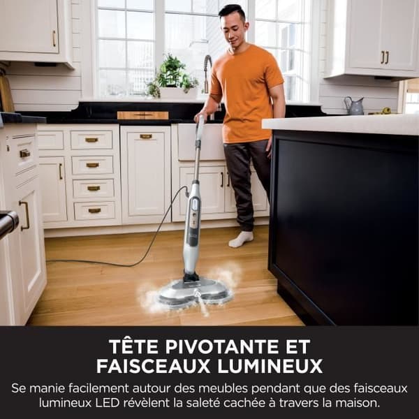 SHARK S8201EU Steam Mop - Automatic - 2 Rotating Pads - 3 Steam Settings
