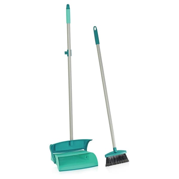LEIFHEIT Dustpan Sweeper Set Black Grey Turquoise 41405