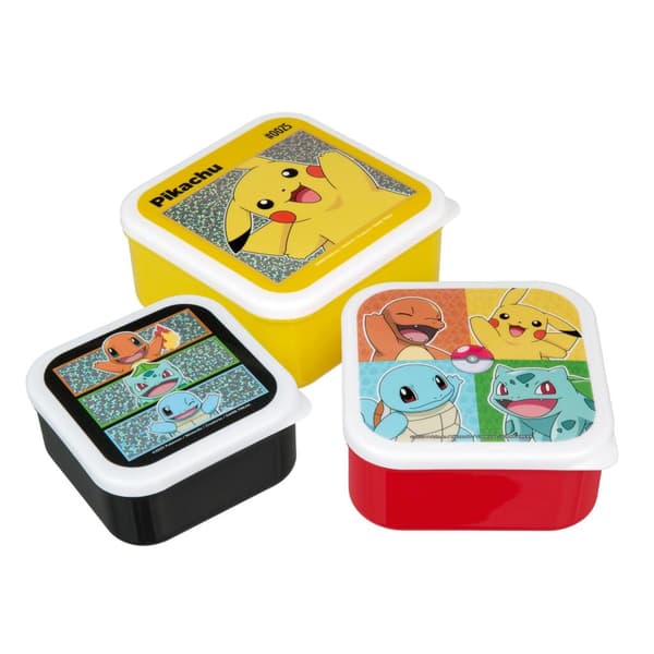 Pokémon Snack Boxes 3-Piece Set Red/Black/Yellow