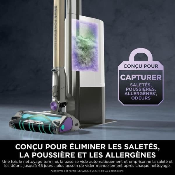 Shark Stick Vacuum Cleaner - Power Detect IP3251EUT - Automatic Emptying Base - 2 L - 70 min Runtime
