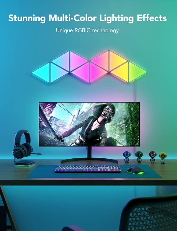 Govee Glide Triangle Light Panels H6067 - 10 Panels, RGBIC, Voice Control CONTROL/28 B6067301
