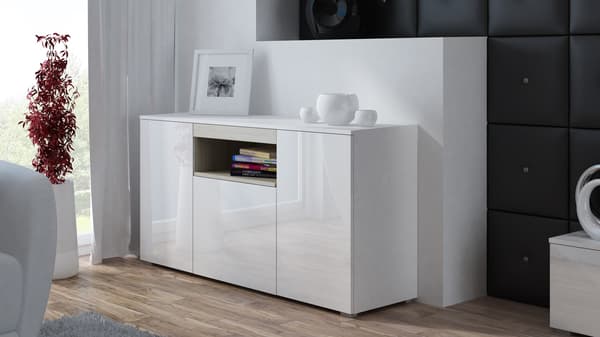 Cama Sideboard VIVA 150 White/White Gloss + Sonoma Oak