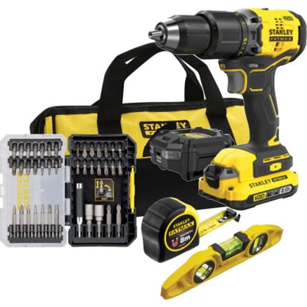 STANLEY 18V Drill/Driver Set with Accessories V20 2.0Ah Soft Bag SFMCK101D1S