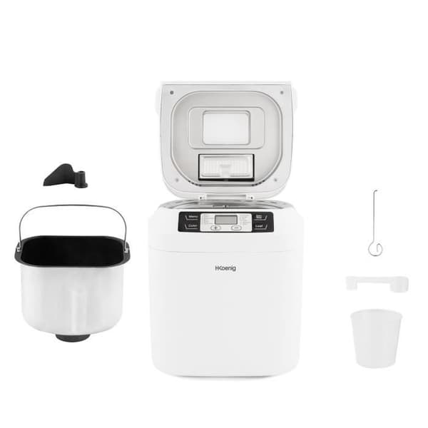 HKoeNIG Bread Maker - BAKE340 - 12 Programs - 3 Baking Levels - 800 g Capacity