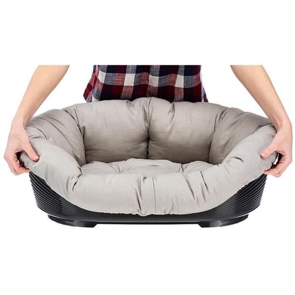 FERPLAST Grey Cushion Basket - Size S - 52x39x21 cm