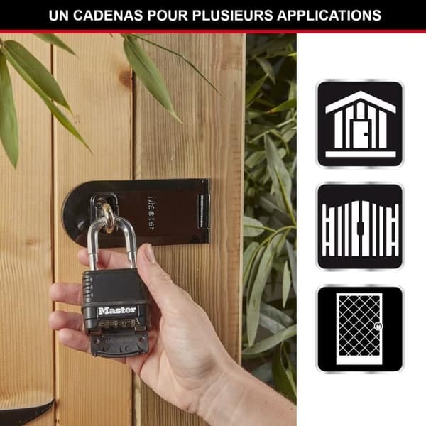 MASTER LOCK Combination Padlock - M178EURD - Excell - Zinc - 57 mm - Black