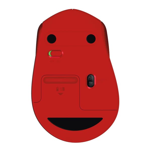 Logitech M330 Silent Plus - Wireless Optical Mouse - 2.4GHz - Red (910-004911)