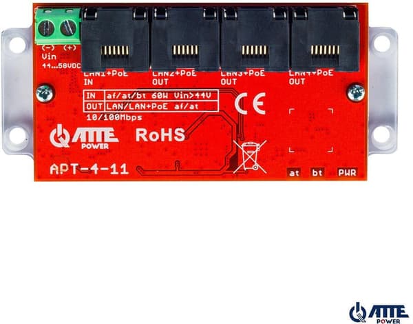 ATTE → PoE Switch → 4 Port 10/100Mbps → Extender → APT-4-11