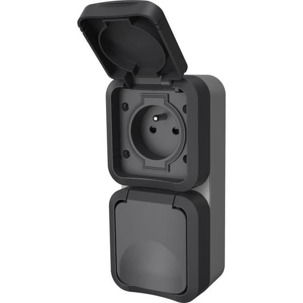 QUARX Double Socket - Aqua Pro - Outdoor, Vertical, IP55, 250V, 16A