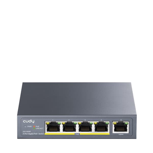 Cudy GS1005P 5-Port Gigabit PoE+ Switch Grey