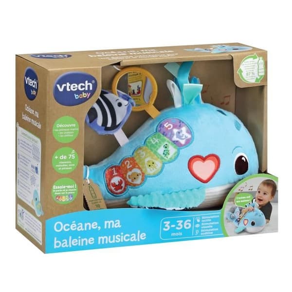 VTECH OCEAN My Musical Whale - Made from Recycled Plastic Bottles