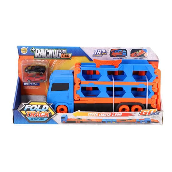 Pop-Up Car Transporter with 2 Die-Cast Vehicles