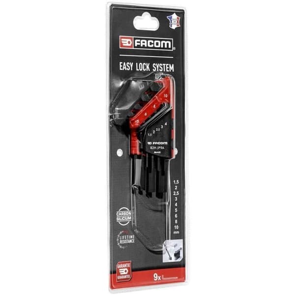FACOM Allen Key Set - 9 Pieces - Short - Offset - Hexagonal - Model 82H.JP9APB