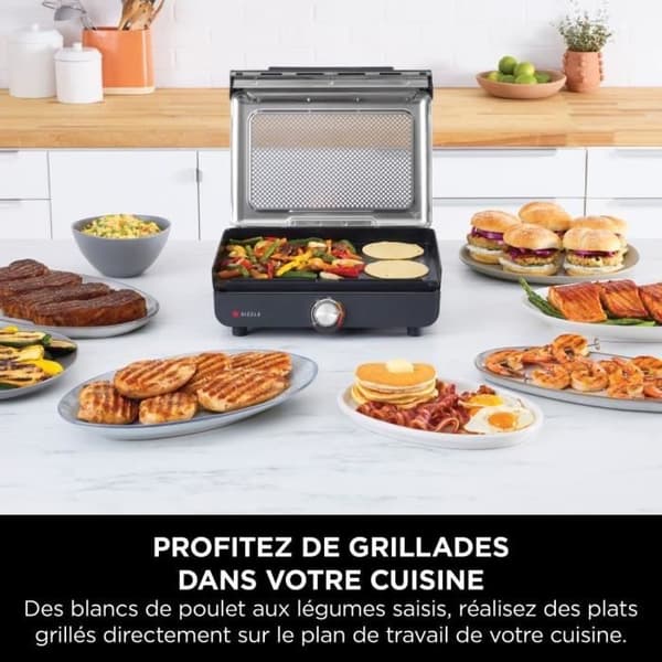 NINJA Grill and Griddle - Sizzle GR101EU - 260°C - Surface 34x8x13.5 cm