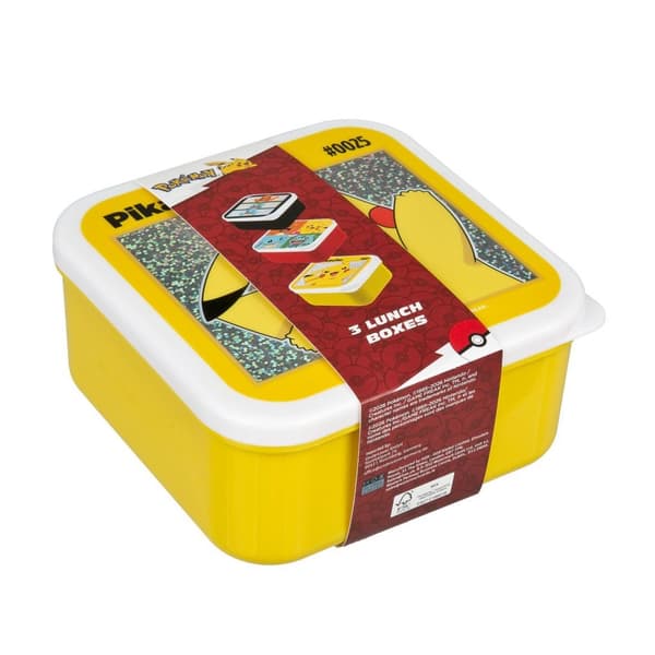 Pokémon Snack Boxes 3-Piece Set Red/Black/Yellow