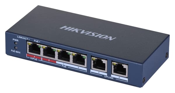Hikvision DS-3E0106HP-E Unmanaged Fast Ethernet (10/100) PoE Switch Blue