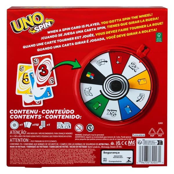 Mattel UNO Spin Card Game with Spinner for 2-10 Players