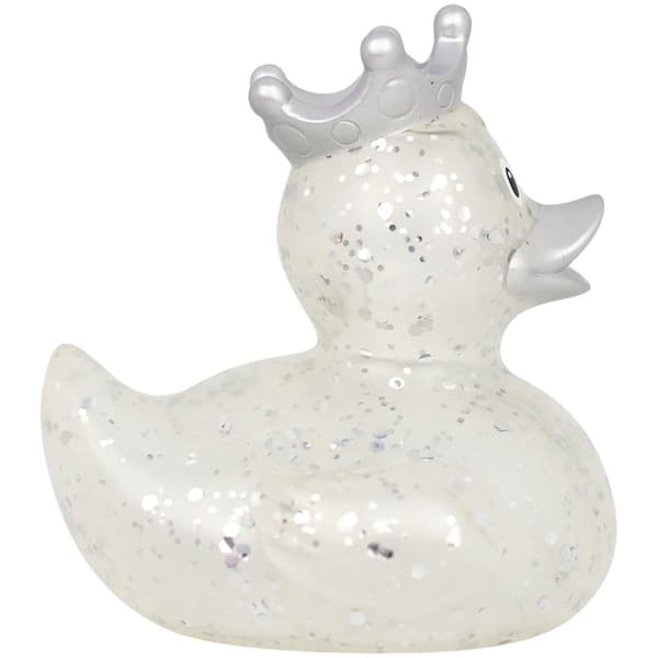 Lilalu Rubber Duck with Crown - Silver Glitter