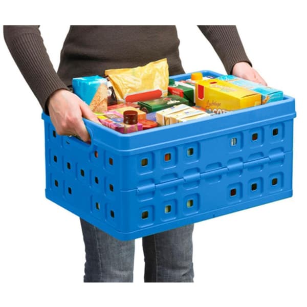 Sunware Square Folding Crate - 46 L 54x38x26.5 cm Blue