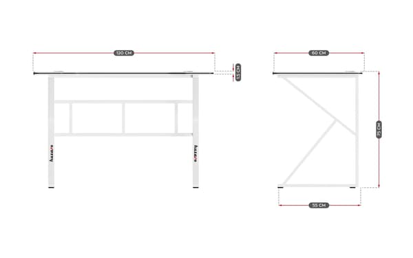 Huzaro Hero 1.6 White Gaming Desk