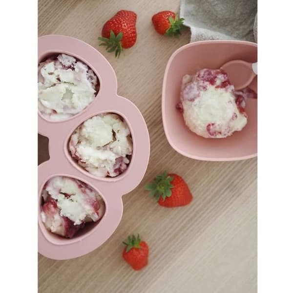BEABA Premium Silicone Multi-Portion Containers, Heat Resistant, 6 x 90 ml, Pink