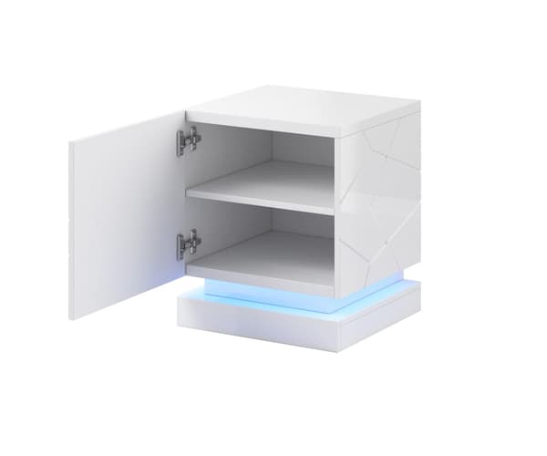 QIU Bedside Table 2 pcs. 46x41.5x53 cm White Glossy
