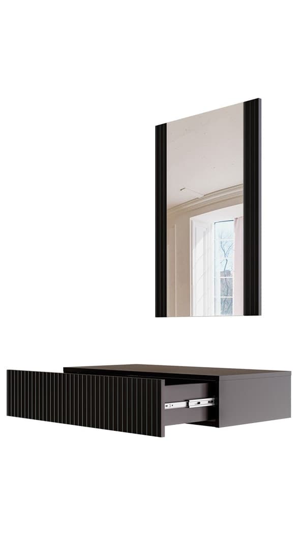 Dressing Table with Mirror PAFOS 80x41.6x100, Matte Black