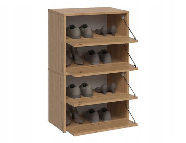 MODO X2 Shoe Cabinet Closed Artisan Oak 4 Tiers Model MODO X2