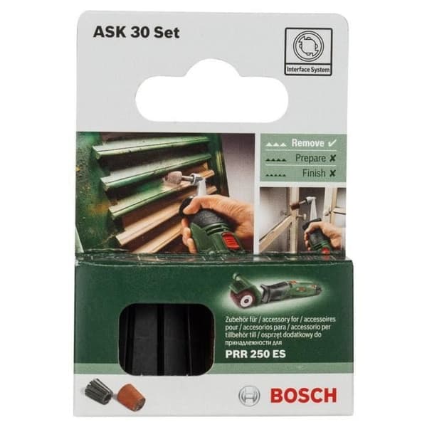 Bosch Abrasive Sleeve and Holder Set - Grit 80, Width 30 mm, Conical