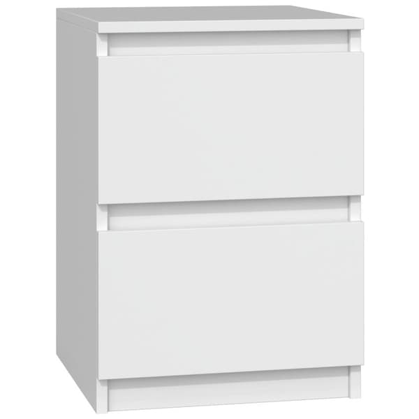 Topeshop M2 Nightstand White 2 Drawers