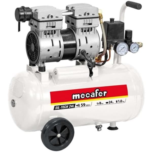 MECAFER Silent Compressor - 24 L - 1HP - 8 bar 1PK