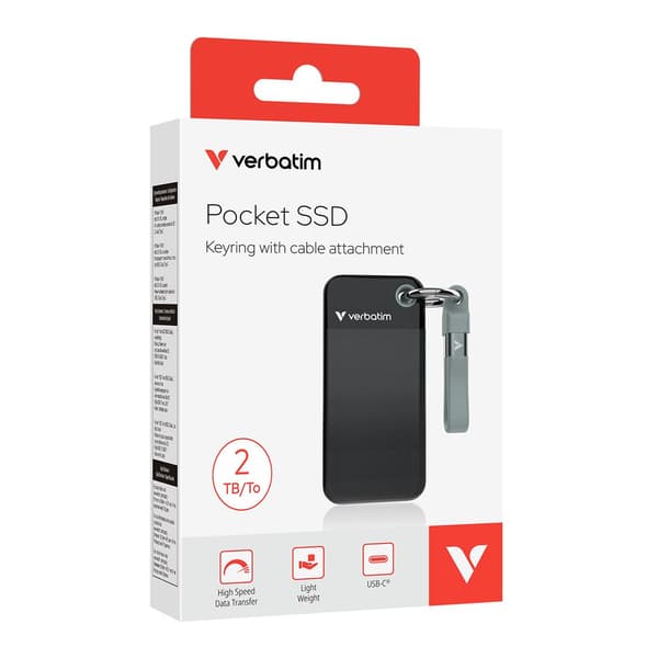 Verbatim Pocket SSD USB 3.2 - 2TB - Black/Grey (32194)