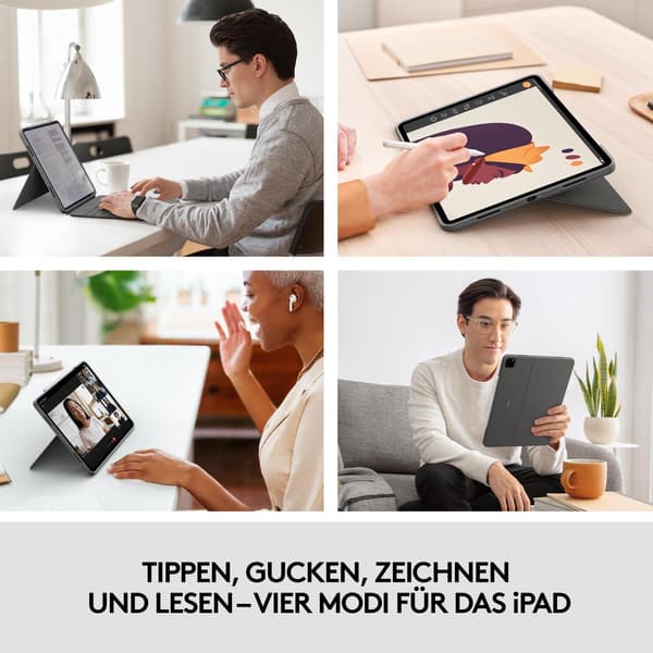 Logitech Combo Touch Keyboard and Folio Case - Backlit, Trackpad - for Apple 12.9" iPad Pro (5th Gen)