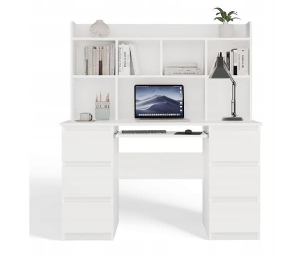 KUBA Desk Set + Extension Piece White