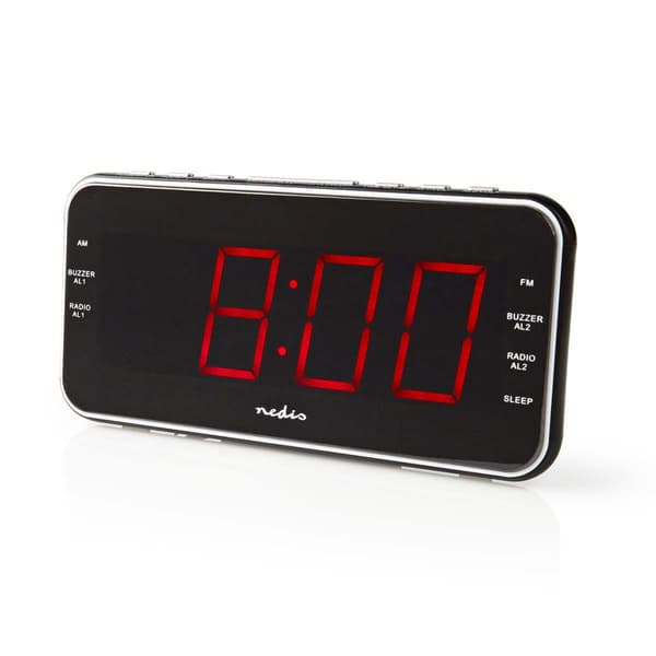 Nedis CLAR004BK Digital Alarm Clock Radio with LED Display and Snooze Function