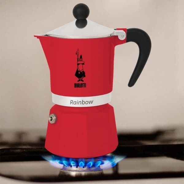 BIALETTI Italian Coffee Maker - RAINBOW - 6 cups - 0.30 L - Red