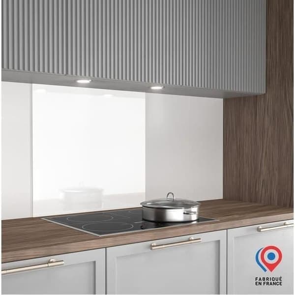 AURYS Splashback - Extra White Glass - 700x600 mm - White Lacquered
