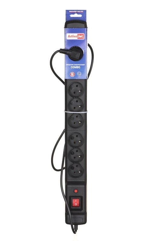 Activejet ACJ COMBO 9GN Power Strip 3 M Black with Cord