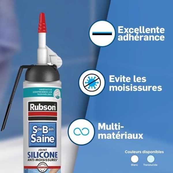 RUBSON Sanitary Sealant - Easy Application - Healthy Bathroom - White - 200 ml