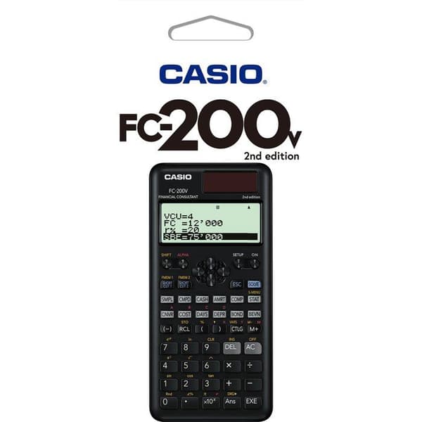 Casio FC-200V Scientific Calculator - 4-Line Display - Solar Powered
