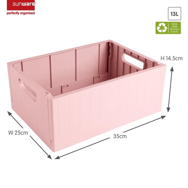 Sunware Sigma Home Folding Crate 13 L Pink 35x25x14.5 cm