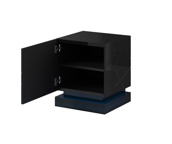QIU Bedside Table 2 pcs. 46x41.5x53 cm Black Glossy